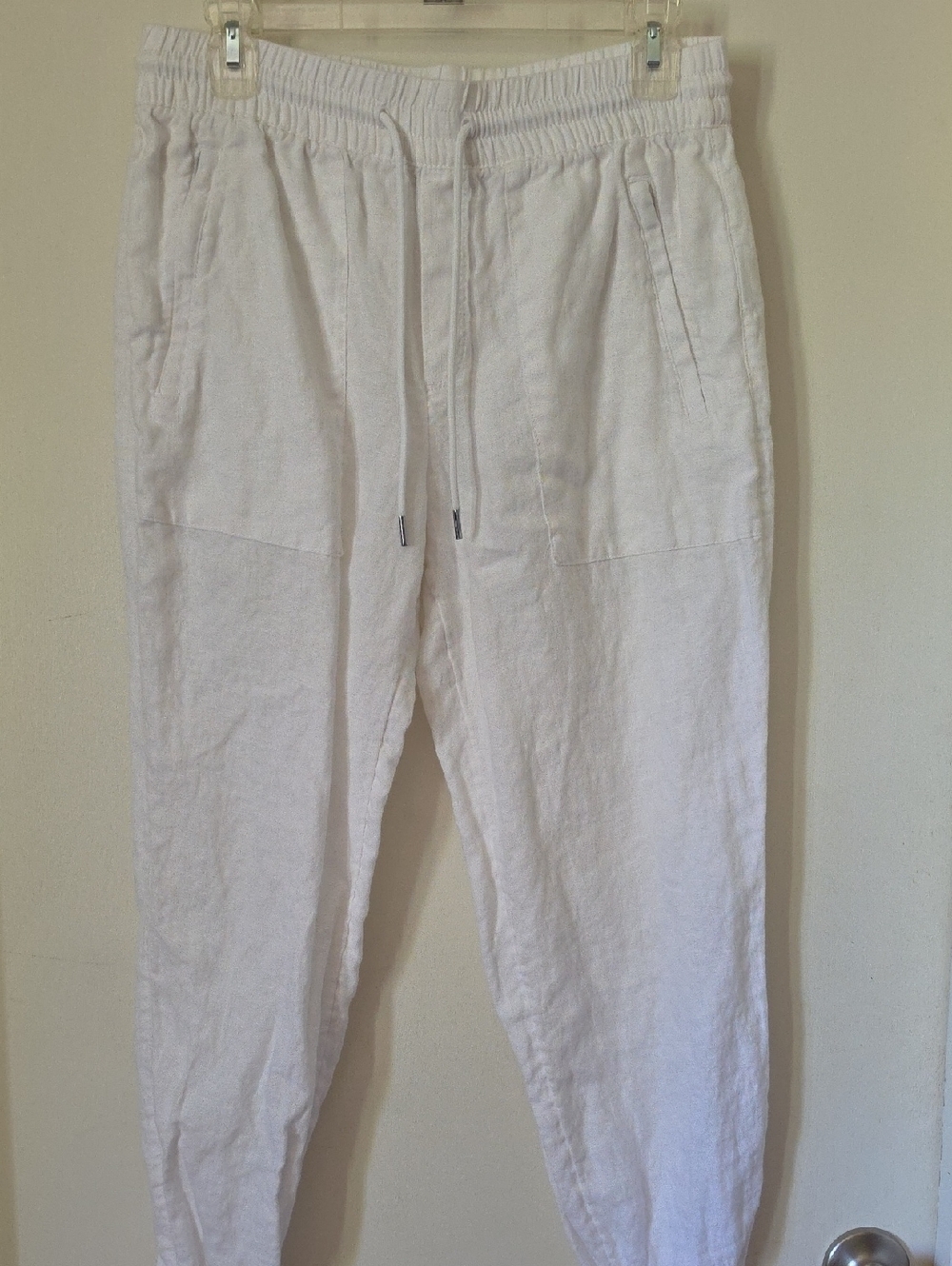 Athleta White Cabo Linen Joggers